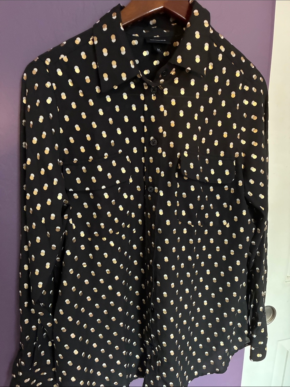 WHOWHATWEAR POLKA DOT BUTTON DOWN